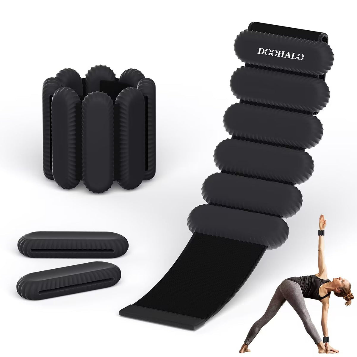 DOOHALO Ankle Weights Wrist Weights for Women Adjustable Arm Leg Weights for Women Weighted Wristbands for Walking Pilates Yoga Aerobics 2 Pieces in Set 1lb Each