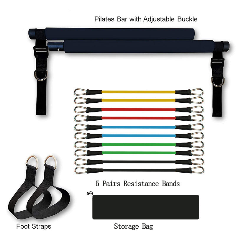 Portable Pilates Bar Resistance Band Set