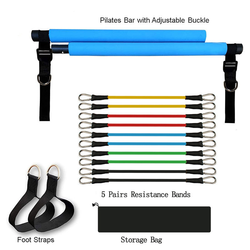 Portable Pilates Bar Resistance Band Set