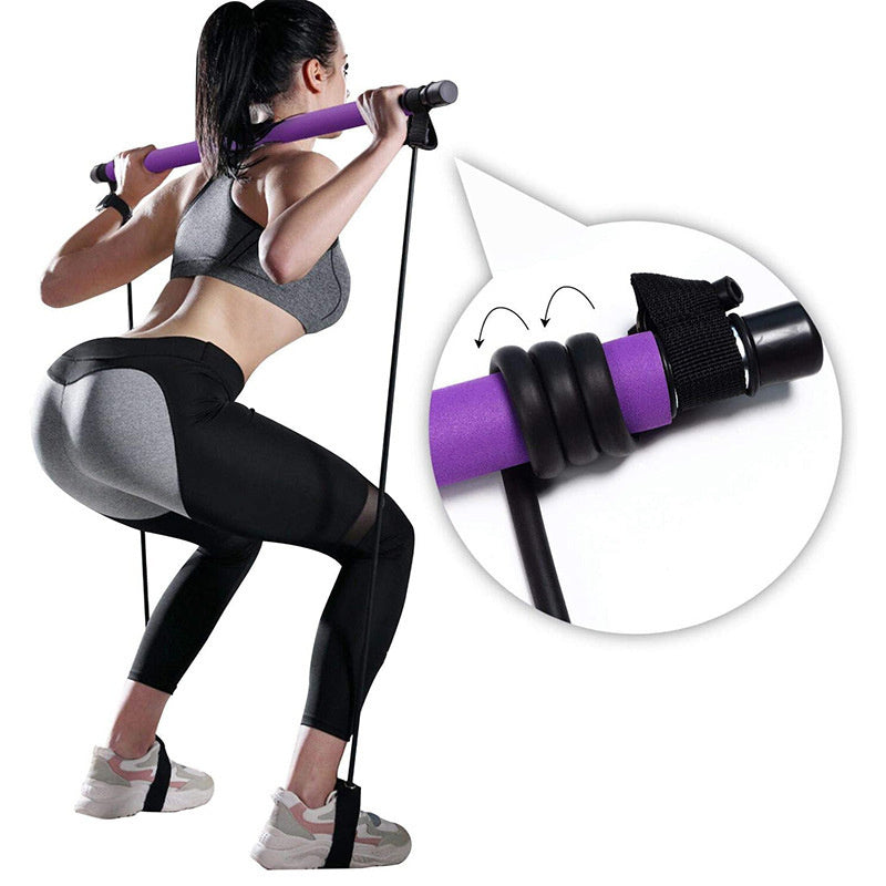 Portable Pilates Bar Resistance Band Set